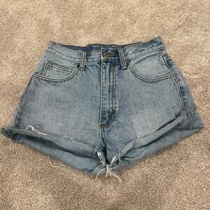 J Galt Women's Jean Short High‎ Waisted Denim Distressed Size Medium